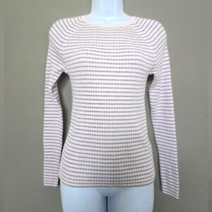 Gap Ribbed Knit Striped Baby Pink Sweater Size Medium
